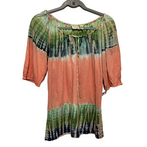 Womens Tie Dye 3/4 Sleeve Tunic Size Medium